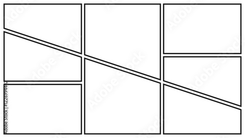 Manga or Comic panels background. Blank panel for manga, comic, poster, flyer, illustration, or photo colleges on white background