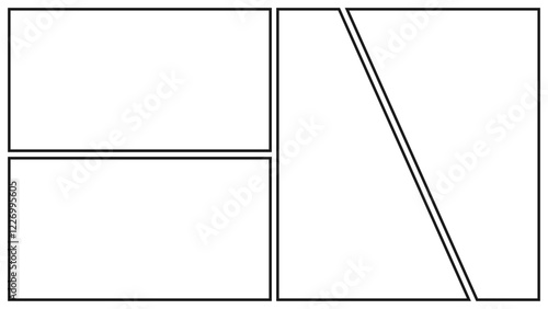 Manga or Comic panels background. Blank panel for manga, comic, poster, flyer, illustration, or photo colleges on white background