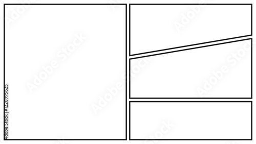 Manga or Comic panels background. Blank panel for manga, comic, poster, flyer, illustration, or photo colleges on white background