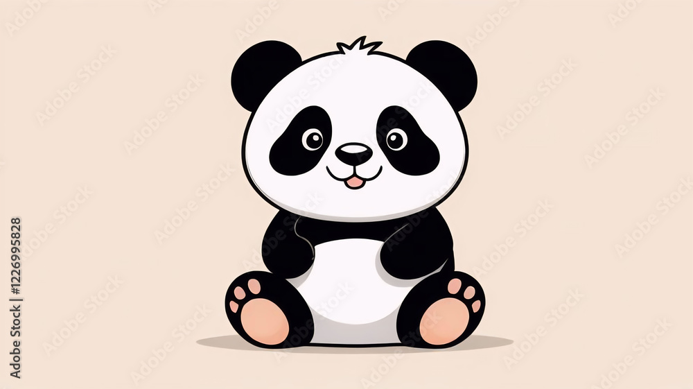 Naklejka premium Funny panda, cute bear, funny animal