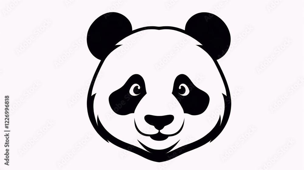 Head panda, cute bear, funny animal Head panda, cute bear, funny animal
