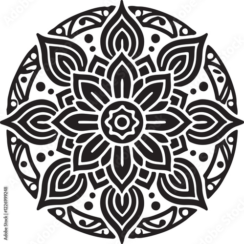 black and white pattern mandala design 