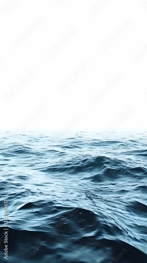 Naklejka premium Calm ocean waves, bright sky, seascape, travel