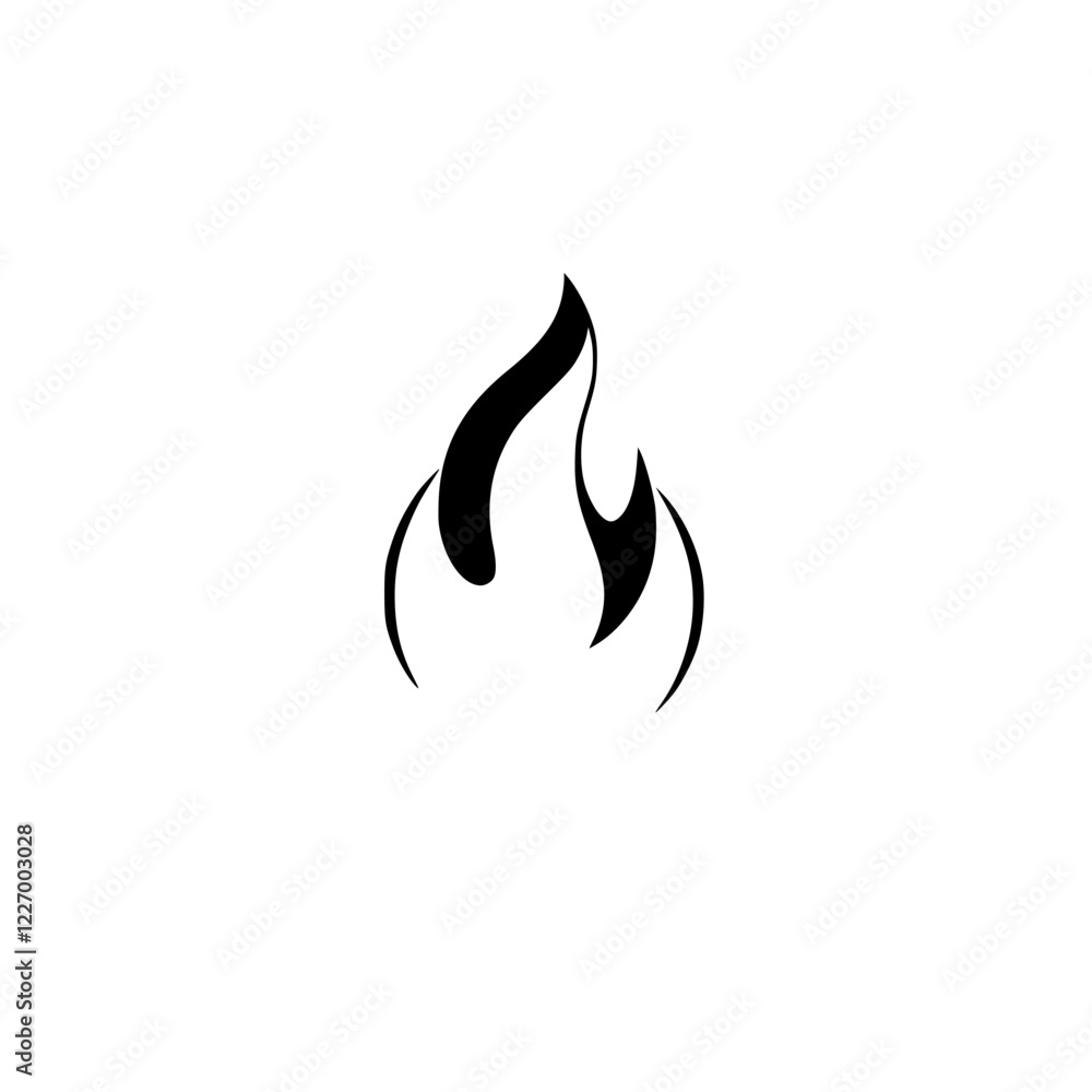 Abstract Black Flame Icon: Minimalist Fire Symbol Design Abstract Black Flame Icon: Minimalist Fire Symbol Design