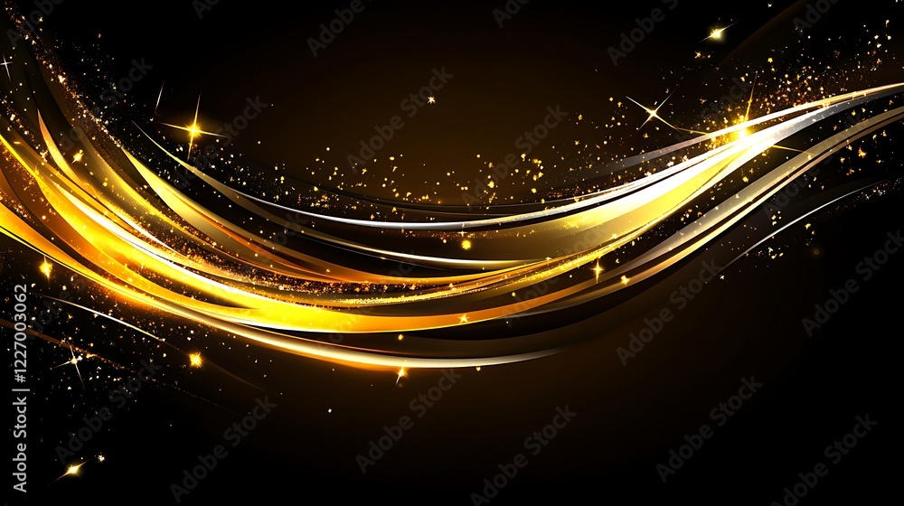 Obraz premium Golden Waves Abstract Background Design
