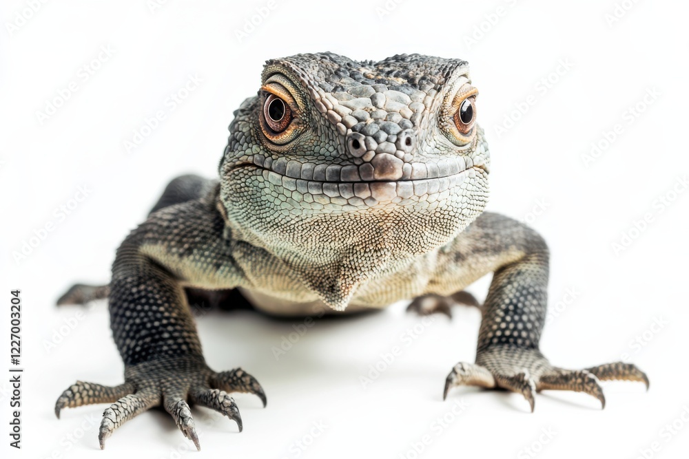 Close-up of a lizard against white background Close-up of a lizard against white background