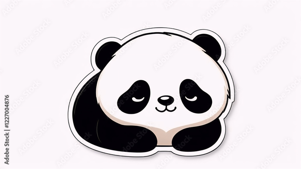 Sticker cute panda, cute bear, funny animal Sticker cute panda, cute bear, funny animal