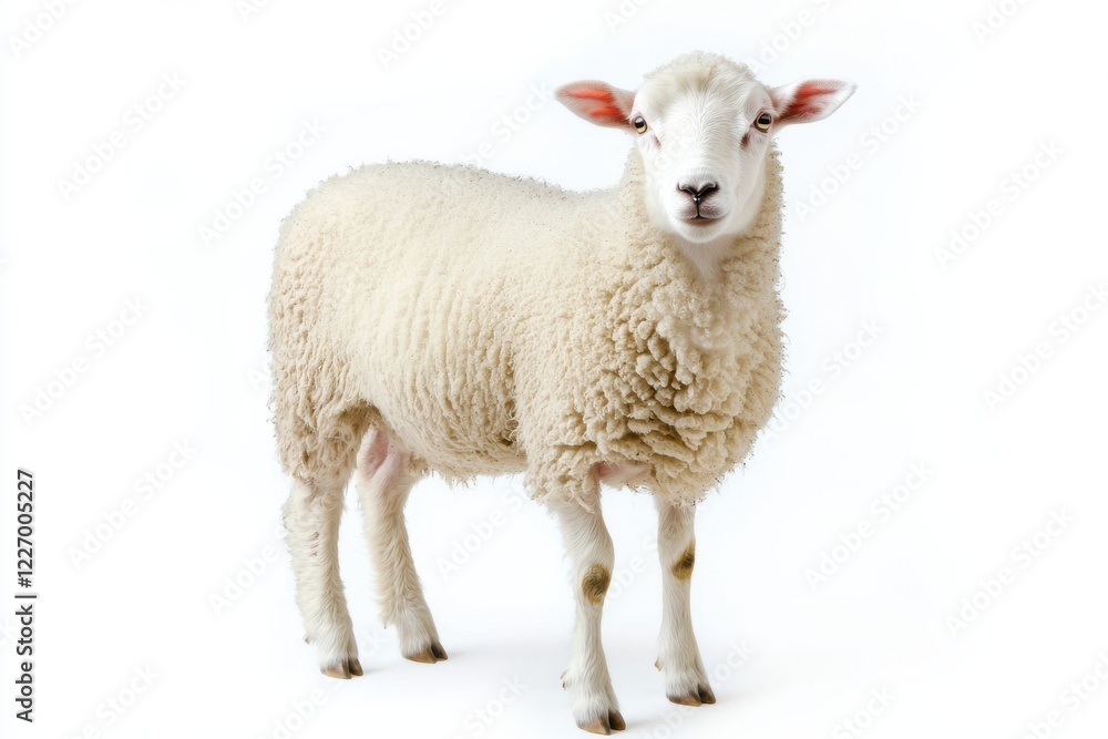 Fluffy sheep against white background Fluffy sheep against white background
