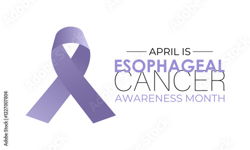 Vector graphic of Esophageal Cancer Awareness Calligraphy banner and Poster Design. Ribbon with periwinkle pattern in realistic detail. Vector illustration. Eps 10.