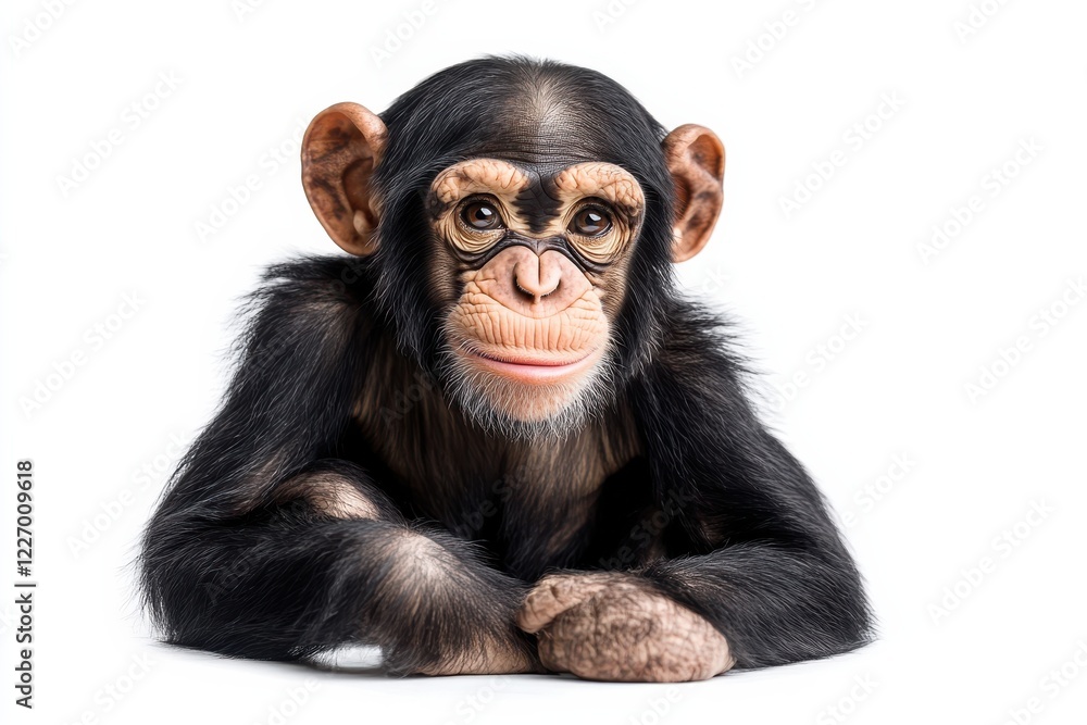Fototapeta premium Adorable baby chimpanzee resting