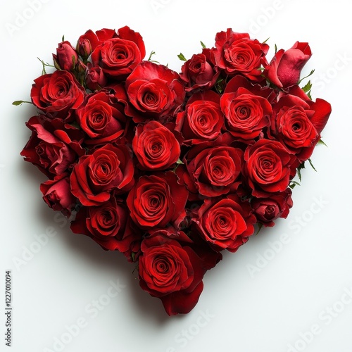 Heart-shaped red rose arrangement for romantic celebrations and valentine's day