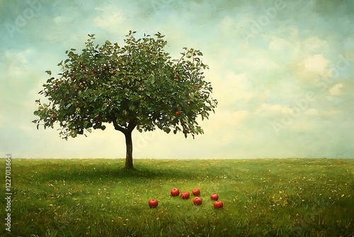 apple tree in the field