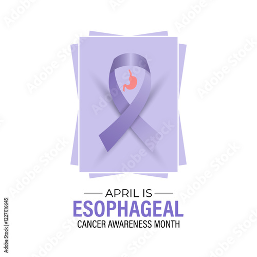 Vector graphic of Esophageal Cancer Awareness Calligraphy banner and Poster Design. Ribbon with periwinkle pattern in realistic detail. Vector illustration. Eps 10.