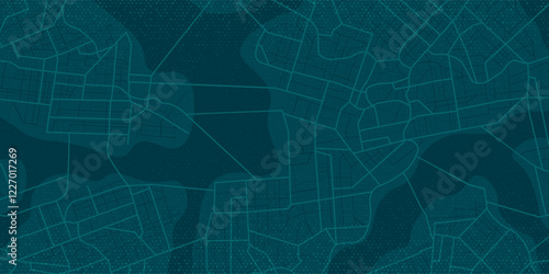Abstract city map urban streets and road networks. Travel route planning and map navigation concepts. Flat vector illustration