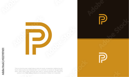 Initials P logo design. Initial Letter Logo. Innovative high tech logo template.	
