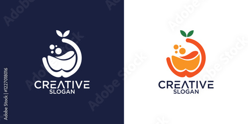 Orange fruit logo design
