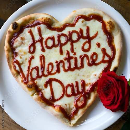 Heart Pizza for Valentine's Day photo