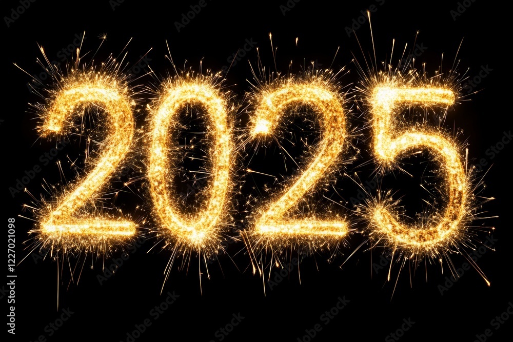 Celebratory fireworks illuminate the year 2025 in a dazzling display of light and energy during New Year's Eve festivities Celebratory fireworks illuminate the year 2025 in a dazzling display of light and energy during New Year's Eve festivities