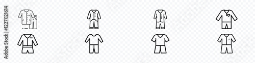 Pajamas icon. pajamas icon vector design line style, Nightwear pajamas icon