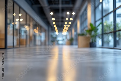 Wallpaper Mural Bright and spacious modern hallway in a contemporary office building with large windows and greenery Torontodigital.ca