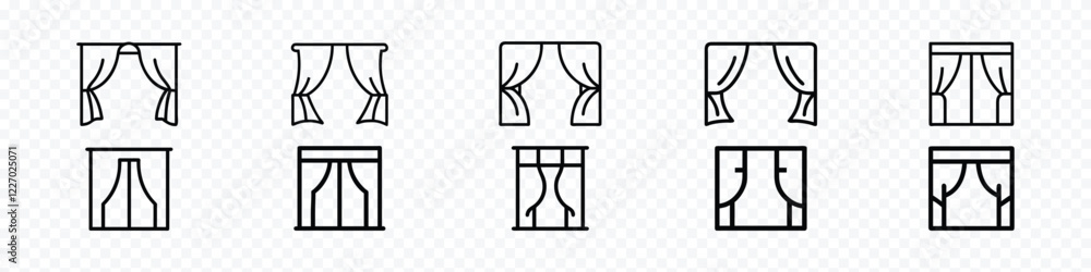 Curtain Icon, open curtains icon, scene and curtains icon Curtain Icon, open curtains icon, scene and curtains icon