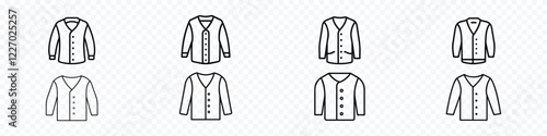 Cardigan sweater icon. cardigan icon.  Female sweater line icon.  sweater with buttons