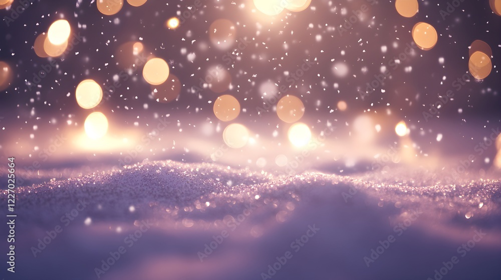 winter wonderland snow scene with sparkling lights winter wonderland snow scene with sparkling lights