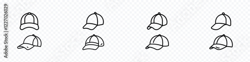 Baseball hat icon. Cap icon, Baseball cap line icon, Baseball hat sketch icon