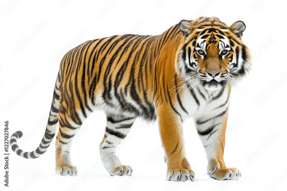 Obraz premium Majestic tiger on white background
