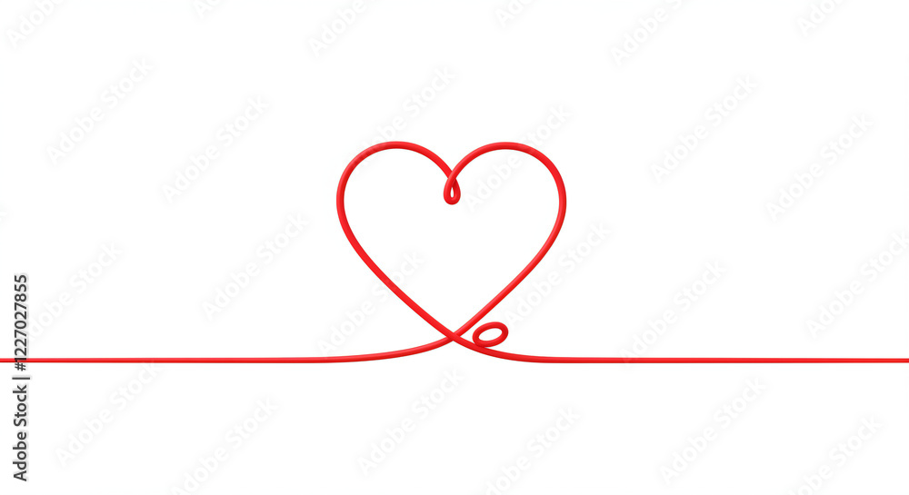 red heart with ribbon following end to end red heart with ribbon following end to end