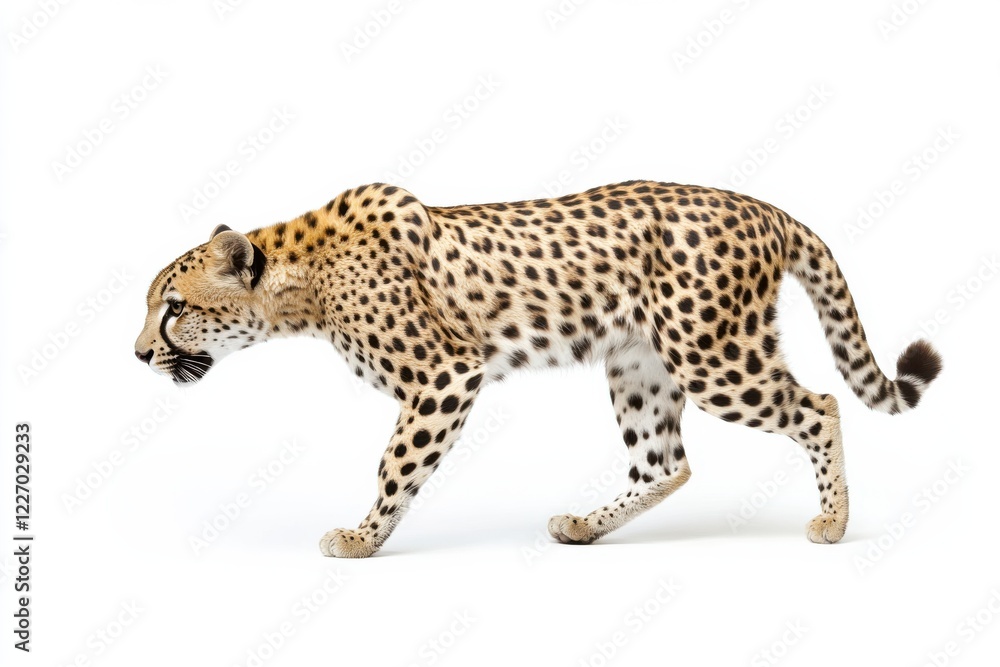 Cheetah in motion, a striking profile.