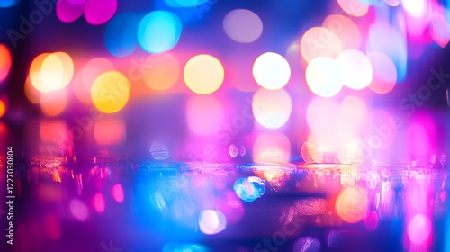 colorful bokeh lights reflection photo