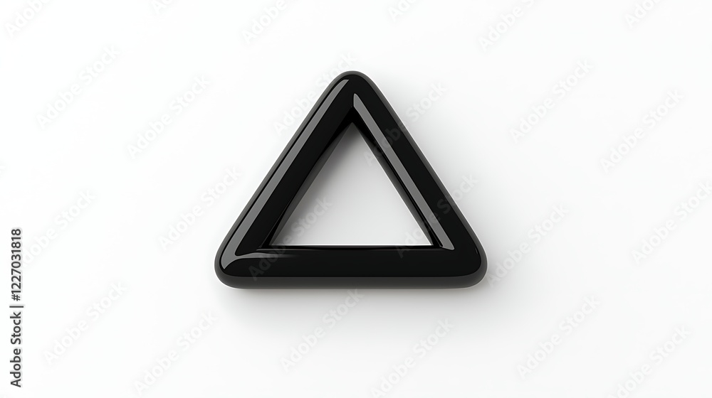 Black Glossy Triangle on White Background Black Glossy Triangle on White Background