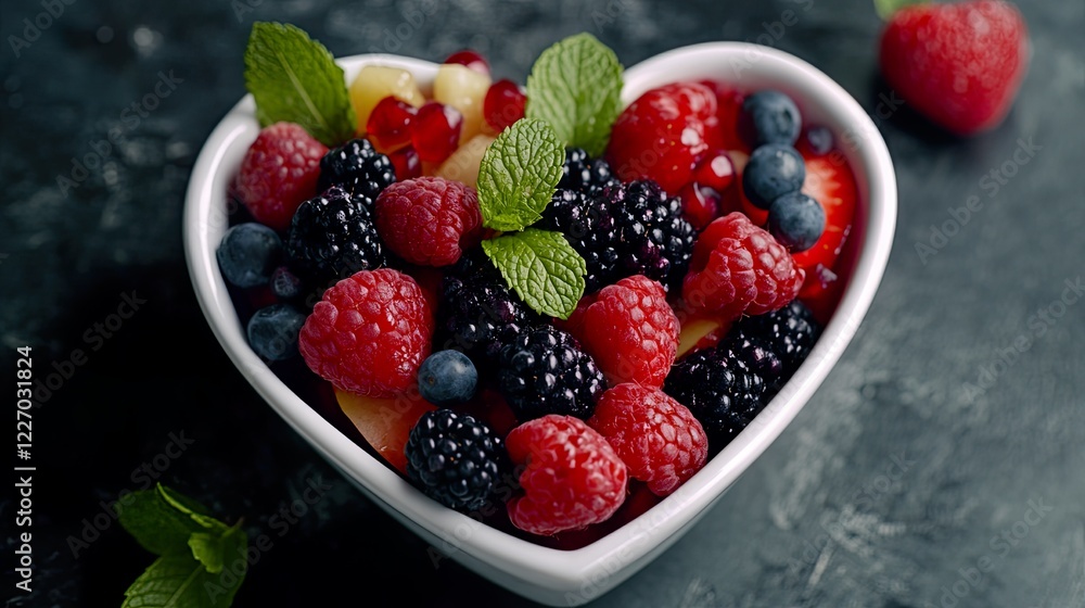 Sweet Heart: A Vibrant and Healthy Fruit Salad in a Charming Heart-Shaped Bowl, Perfect for Valentine's Day, summer recipes, healthy eating, delicious Sweet Heart: A Vibrant and Healthy Fruit Salad in a Charming Heart-Shaped Bowl, Perfect for Valentine's Day, summer recipes, healthy eating, delicious