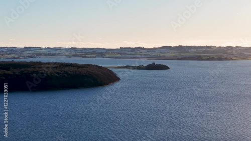 Drone view of Kalø Castle Mols Bjerg National Park, Denmark photo