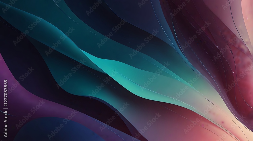 Obraz premium Abstract Teal Purple Wave Background Design