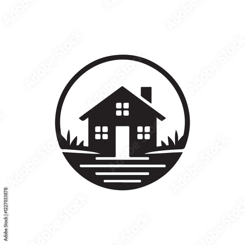 home silhouette vector clip art logo