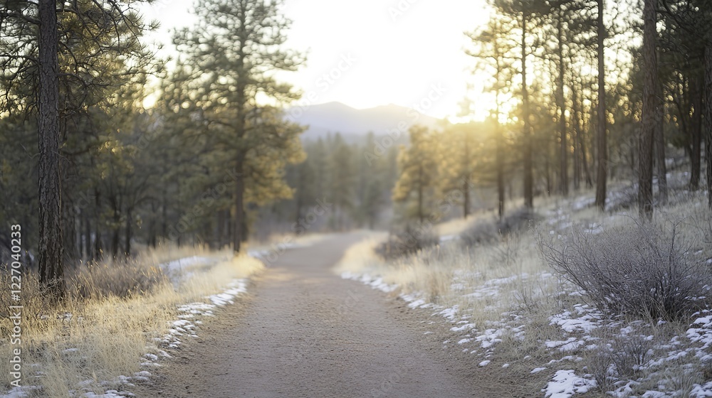 Golden sunlight illuminates a tranquil forest path, evoking peace and natural harmony. Golden sunlight illuminates a tranquil forest path, evoking peace and natural harmony.
