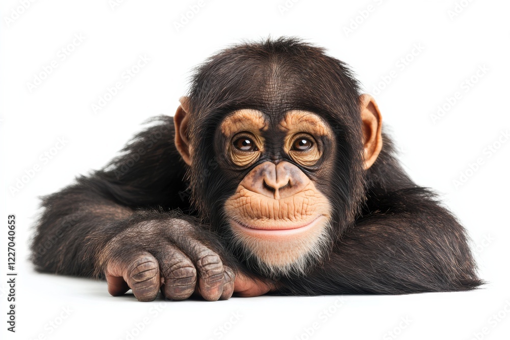 Fototapeta premium Adorable baby chimpanzee resting.