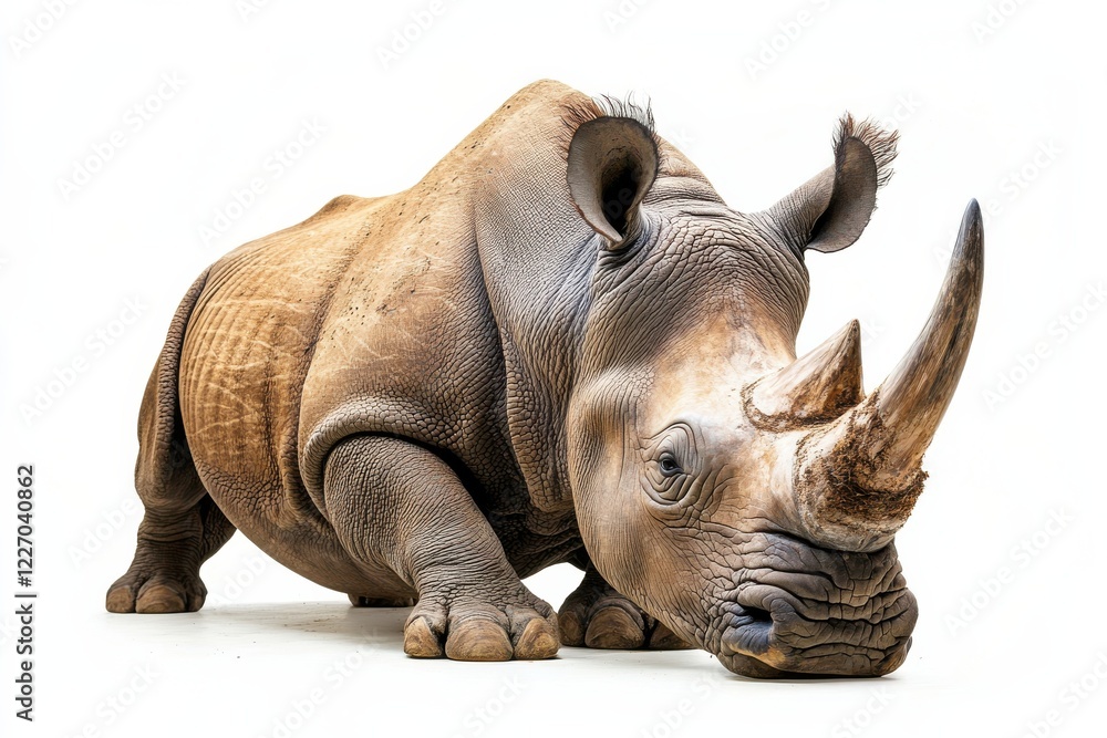 Fototapeta premium Powerful rhinoceros, low angle view