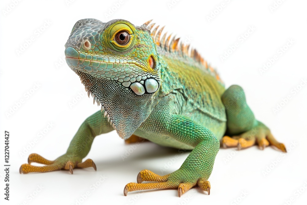 Obraz premium Vibrant Green Iguana Close-Up