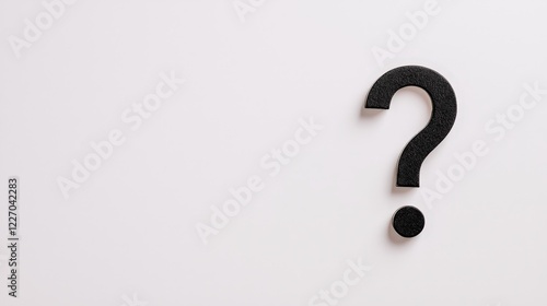 Black question mark symbol isolated on a clean white background for design and graphic use