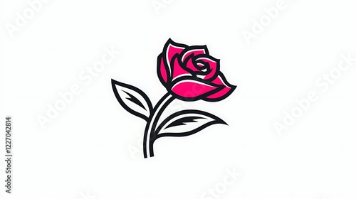 Pink and Black Line Art Rose Illustration on White Background Free Download Pink and Black Line Art Rose Illustration on White Background - GFXLoad