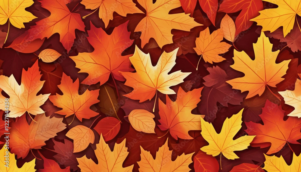 Autumn Leaves Background Orange Red Yellow Fall Foliage Seamless Pattern Design Nature Texture Graphic Illustration Vibrant Colors Seasonal Design Autumn Leaves Background Orange Red Yellow Fall Foliage Seamless Pattern Design Nature Texture Graphic Illustration Vibrant Colors Seasonal Design
