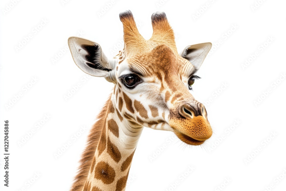 Fototapeta premium Close-up of a young giraffe's face.