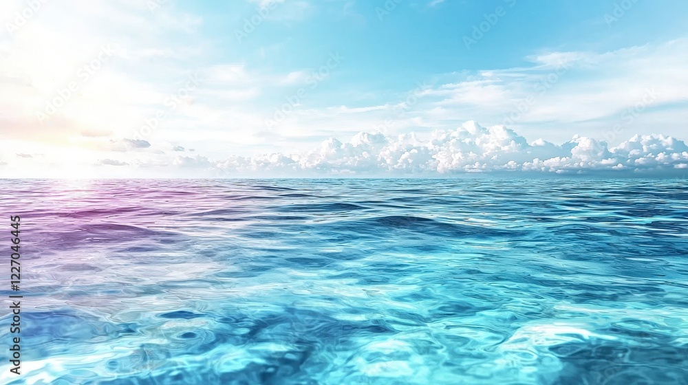 Calm ocean waves under bright sky coastal scene landscape photography serene environment wide angle nature at its best Calm ocean waves under bright sky coastal scene landscape photography serene environment wide angle nature at its best