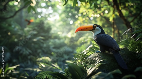 Channel-Billed Toucan (Ramphastos vitellinus) with Vibrant Plumage photo