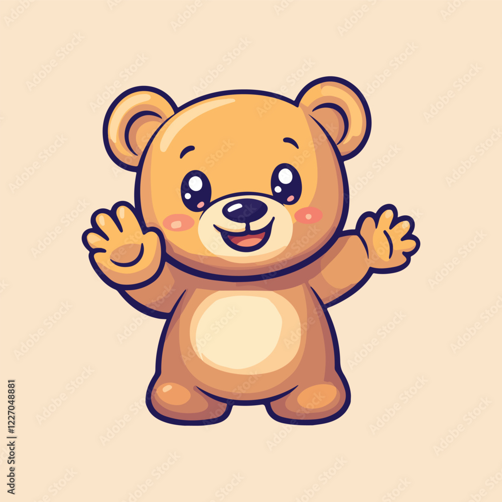 Cute Bear Waving Hand cartoon Vector Illustration Cute Bear Waving Hand cartoon Vector Illustration