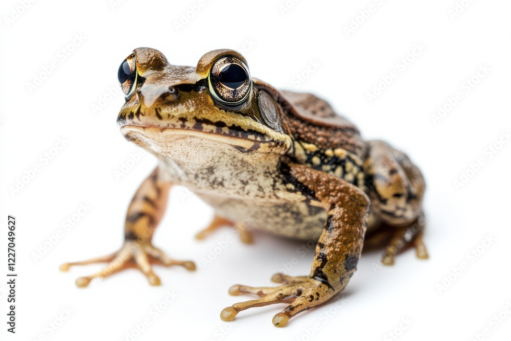 Close-up of a frog against a white background Close-up of a frog against a white background