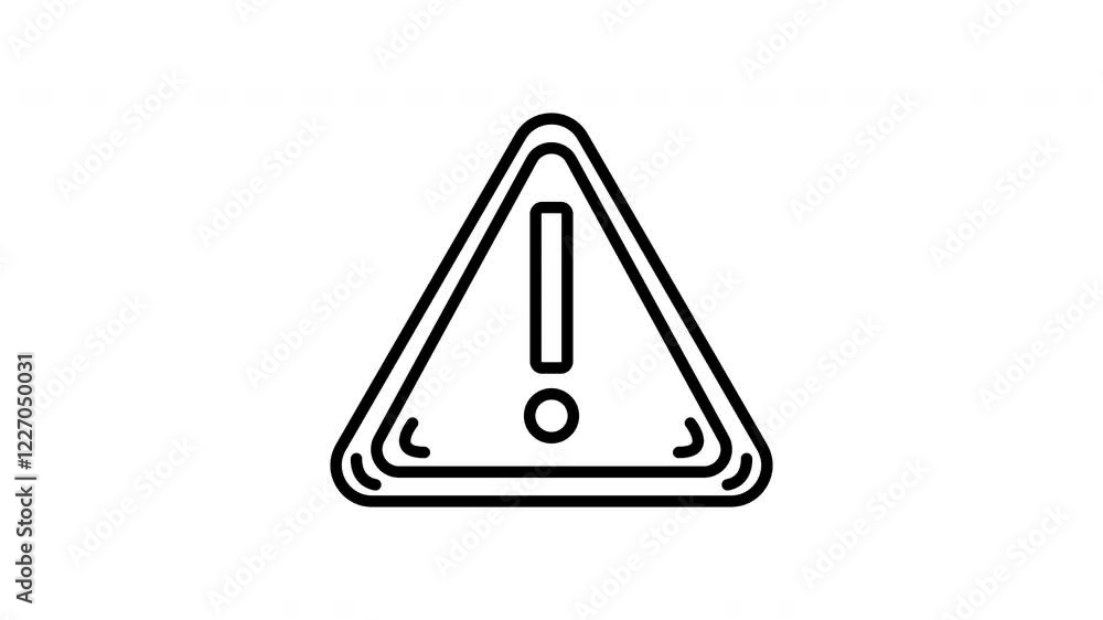 line warning sign icon on white background line warning sign icon on white background